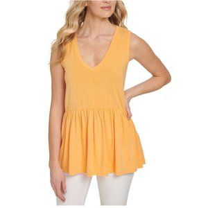 NWT DKNY Jeans Sleeveless Peplum Top Size L